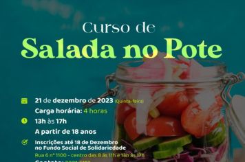 Projeto Cozinhalimento: abertas as inscrições para os cursos de Pães Caseiros e Salada no Pote