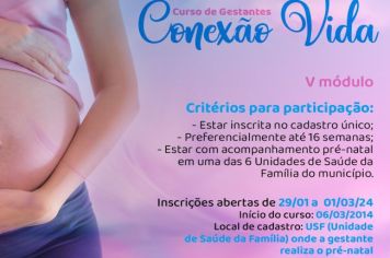 Inscrições abertas para Curso de Gestantes em breve