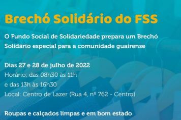 Fundo Social de Solidariedade prepara Brechó Solidário no Centro de Lazer