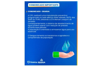 Comunicado - DEAGUA