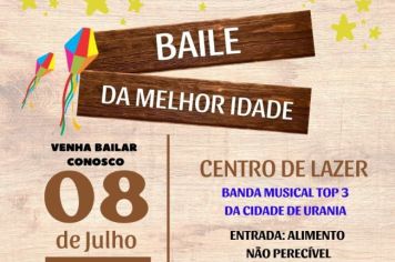 Baile da Melhor Idade do FSS acontece nesta sexta, 08 de julho