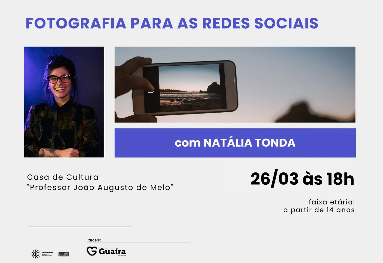 Prefeitura de Guaíra e Ponto MIS oferecem oficina gratuita de fotografia para redes sociais
