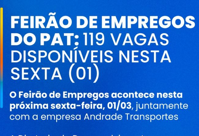 Feirão de Empregos do PAT: 119 vagas para trabalhar na Usina Tereos 