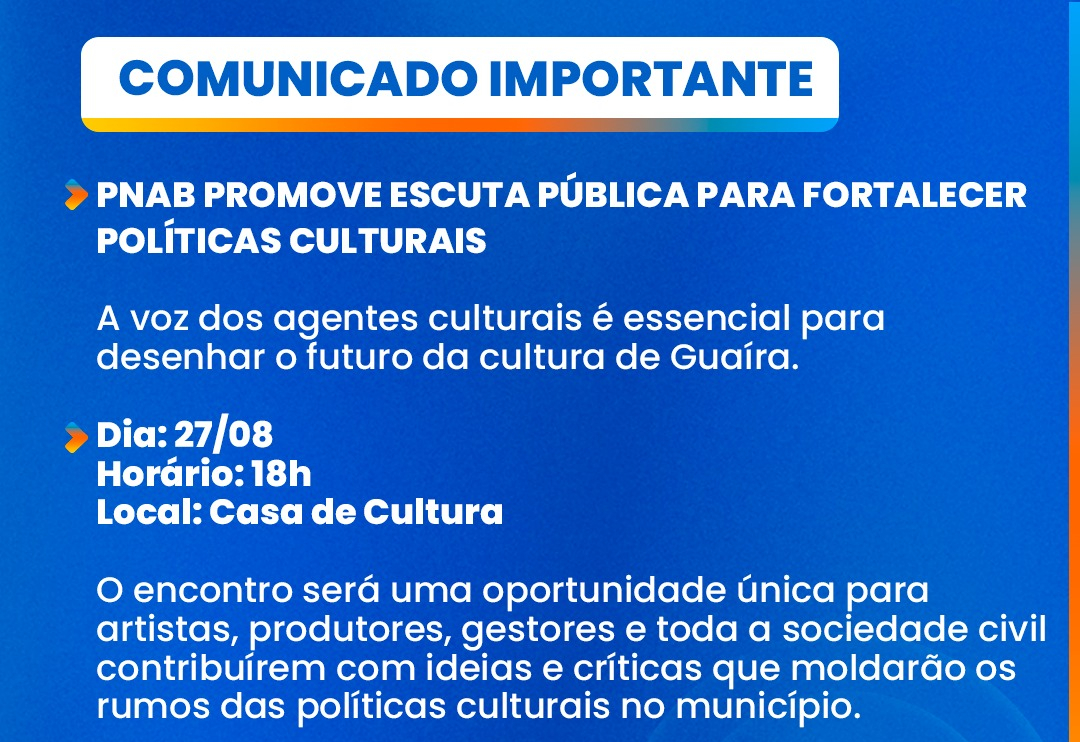 Voz ativa: PNAB promove escuta pública presencial em Guaíra