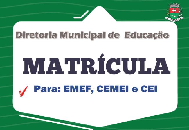 Começam dia 19 as matrículas para escolas do município