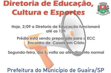 COMUMICADO - Diretoria de Educação, Cultura e Esportes