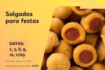 Curso de Salgados para Festas: Inscrições Abertas!