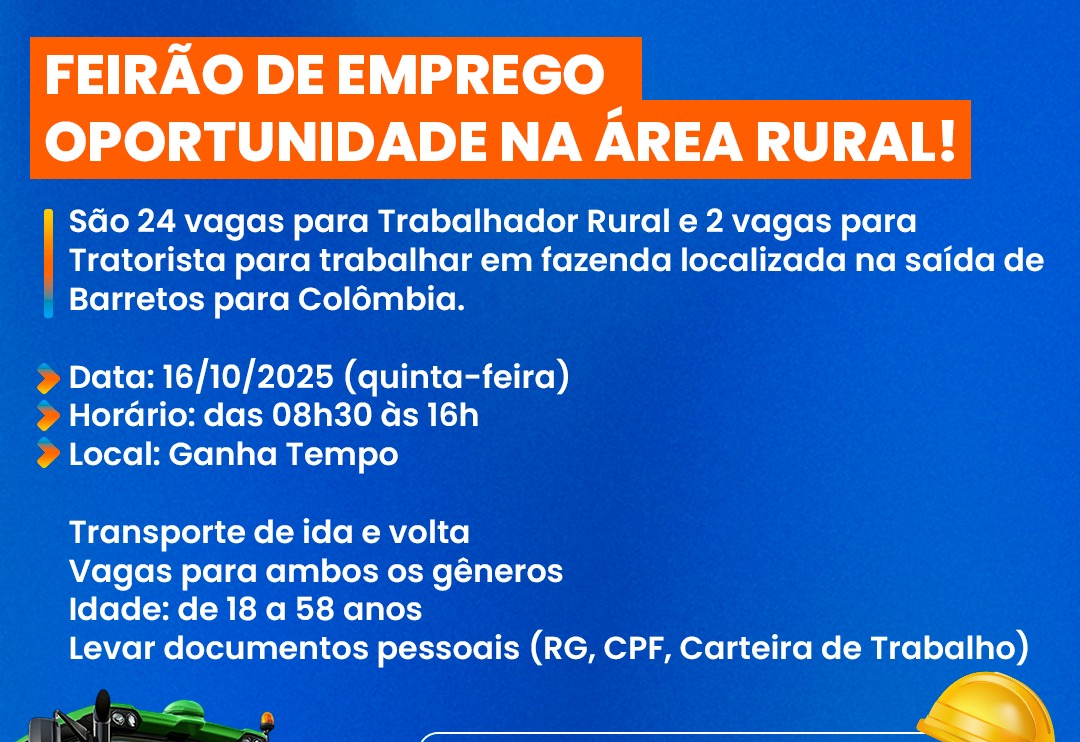 Guaíra promove grande feirão de emprego com foco na área rural