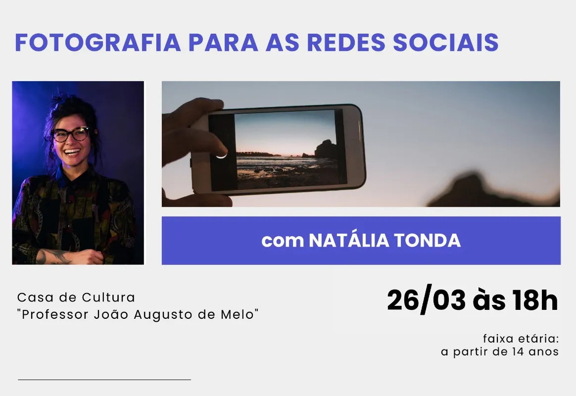 Últimas vagas: Cultura segue com inscrições abertas para oficina gratuita de fotografia do Ponto MIS