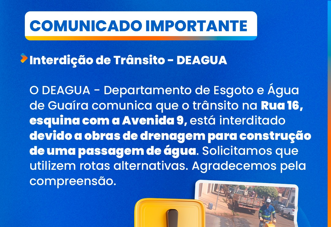 Interdição de Trânsito - DEAGUA